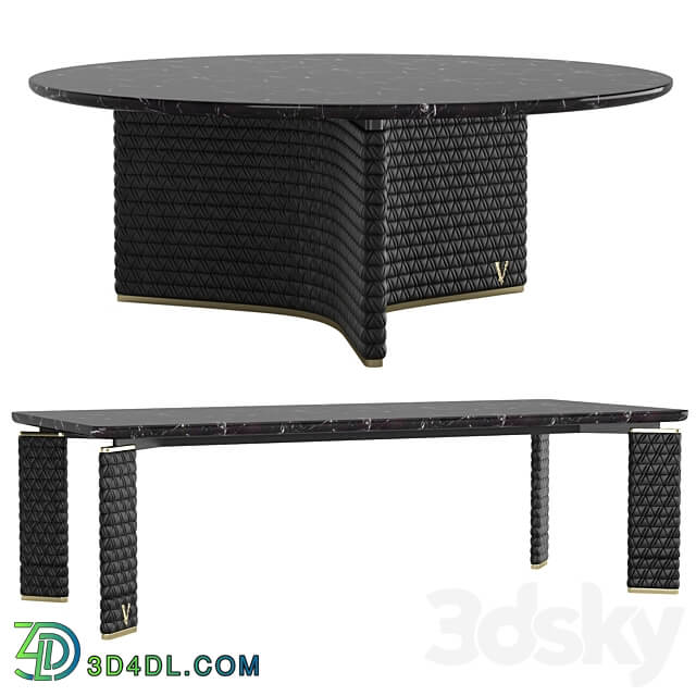 two tables Versace V Marble 3D Models 3DSKY