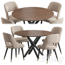 Ritz table Hudson stool dining set Table Chair 3D Models 3DSKY 