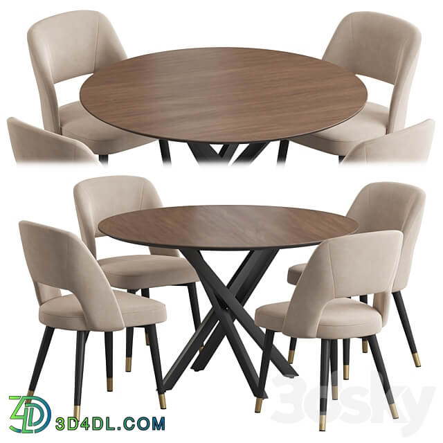 Ritz table Hudson stool dining set Table Chair 3D Models 3DSKY