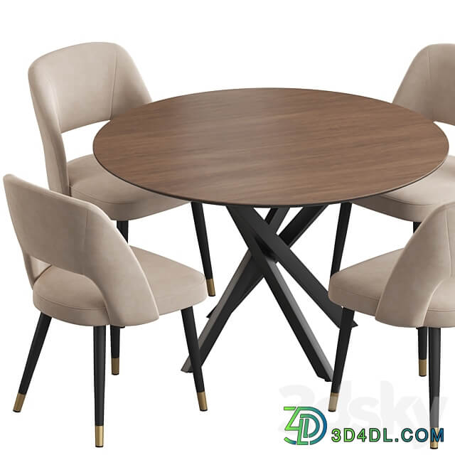 Ritz table Hudson stool dining set Table Chair 3D Models 3DSKY