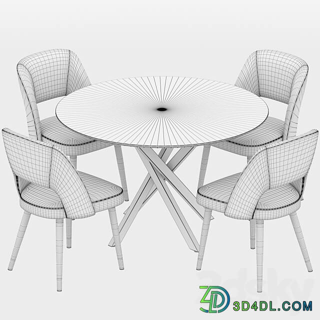 Ritz table Hudson stool dining set Table Chair 3D Models 3DSKY