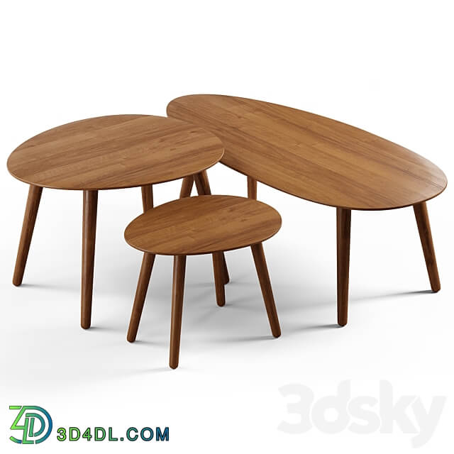Zara Home The wooden table with beveled corners 3D Models 3DSKY