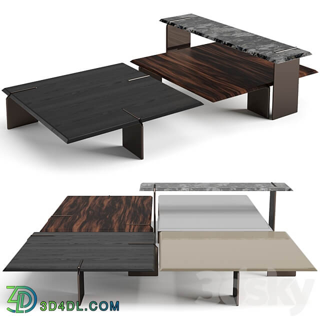 Minotti Keel square coffee tables set 3D Models 3DSKY