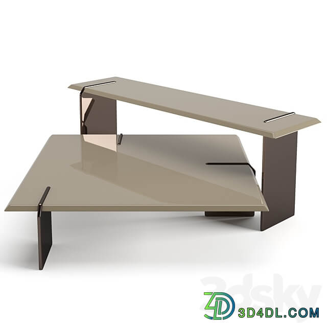 Minotti Keel square coffee tables set 3D Models 3DSKY