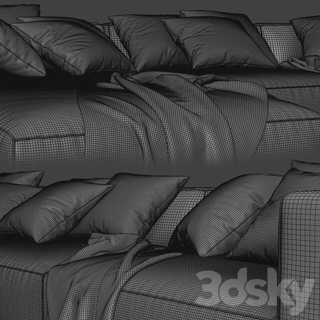 Poliform Shangai Chaise Longue Sofa 2 3D Models 3DSKY