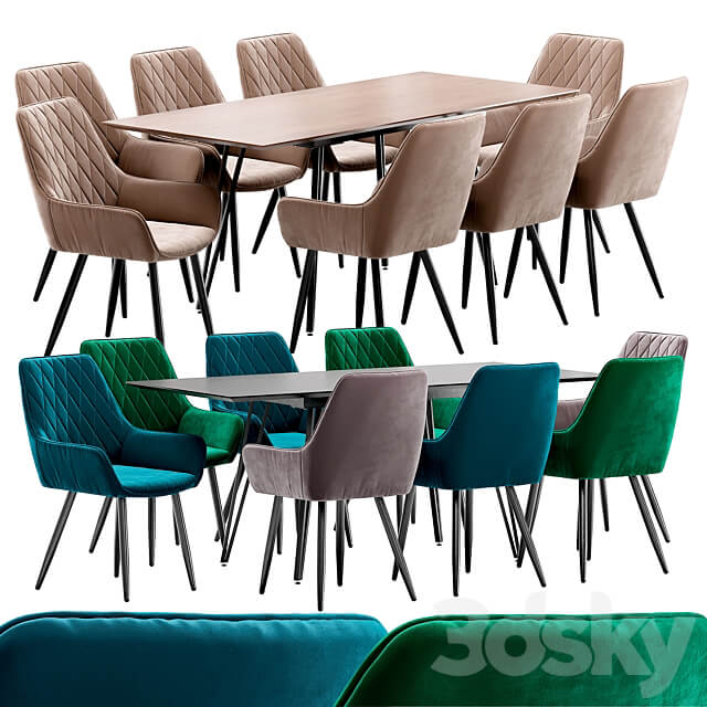 Pablo dining chair and Avanti table Table Chair 3D Models 3DSKY