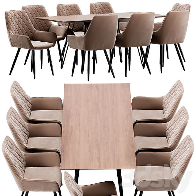 Pablo dining chair and Avanti table Table Chair 3D Models 3DSKY
