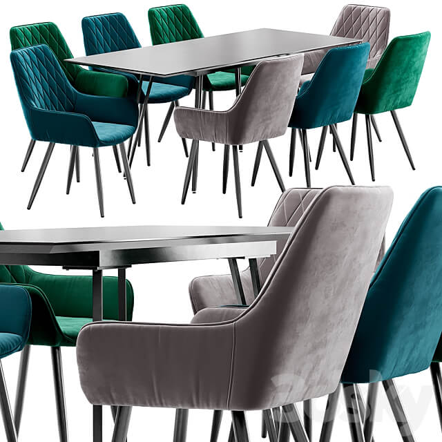 Pablo dining chair and Avanti table Table Chair 3D Models 3DSKY