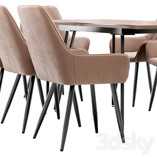 Pablo dining chair and Avanti table Table Chair 3D Models 3DSKY