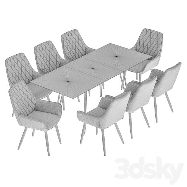 Pablo dining chair and Avanti table Table Chair 3D Models 3DSKY
