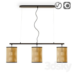 Light in metal and wicker material Cara Pendant light 3D Models 3DSKY 