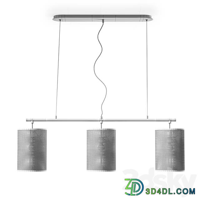 Light in metal and wicker material Cara Pendant light 3D Models 3DSKY
