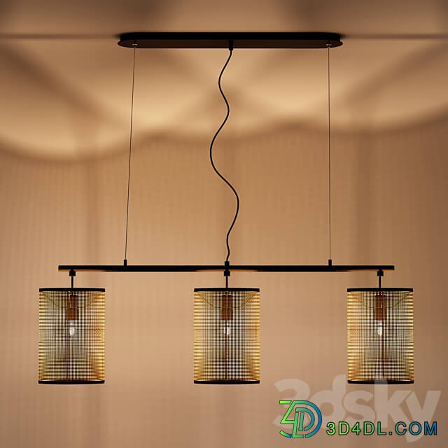 Light in metal and wicker material Cara Pendant light 3D Models 3DSKY