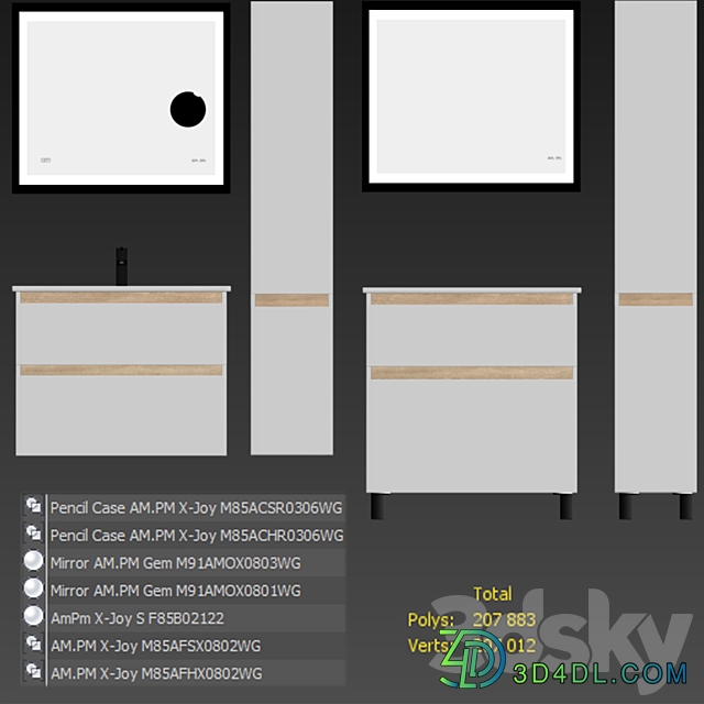 Am.Pm X Joy 80 Pencil case wall floor 3D Models 3DSKY