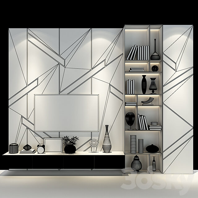 TV wall set 295 3D Models 3DSKY