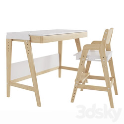 Growing table and chair for Woody baby Table Chair 3D Models 3DSKY 