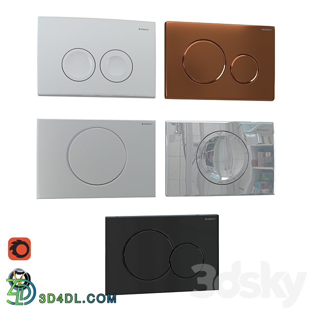 GEBERIT flush plates for installation 5 pcs. part 1 Bathroom accessories 3D Models 3DSKY