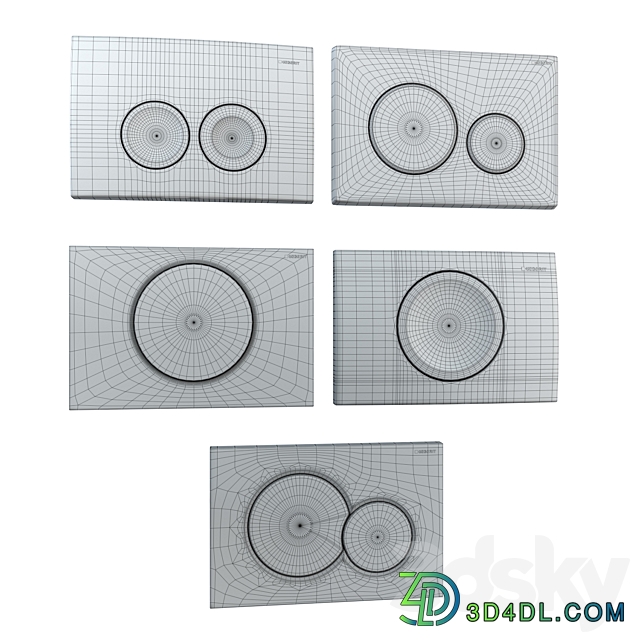 GEBERIT flush plates for installation 5 pcs. part 1 Bathroom accessories 3D Models 3DSKY