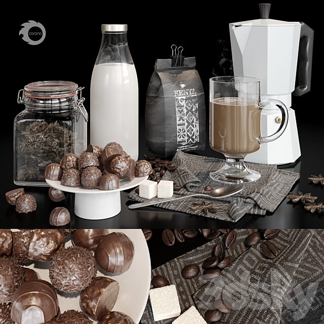 Coffee with milk 3D Models 3DSKY