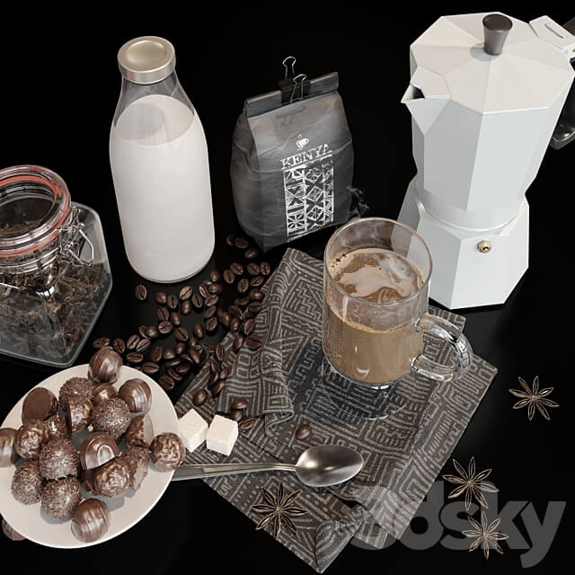 Coffee with milk 3D Models 3DSKY