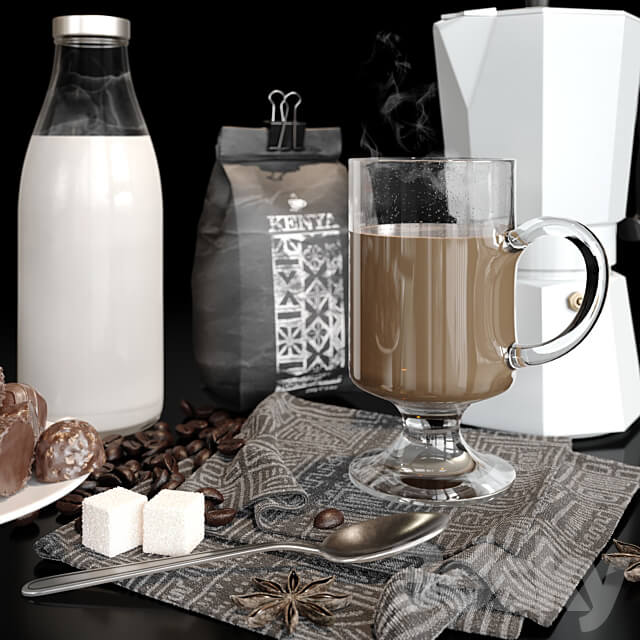 Coffee with milk 3D Models 3DSKY