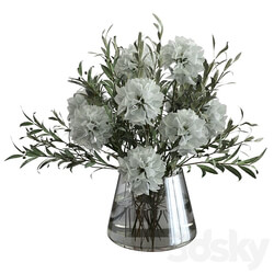 Olive bouquet with white flowers 3D Models 3DSKY 