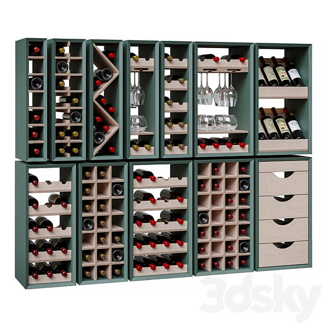 Wine sections for kitchen sets. Other 3D Models 3DSKY