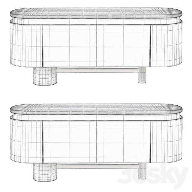Alder Lenzi Marble Sideboard Chest of drawer 3D Models 3DSKY