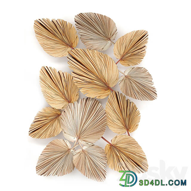 Bouquet 228. dried flower palm leaf dry wall decor branches dry decor natural eco design dried flower installation 3D Models