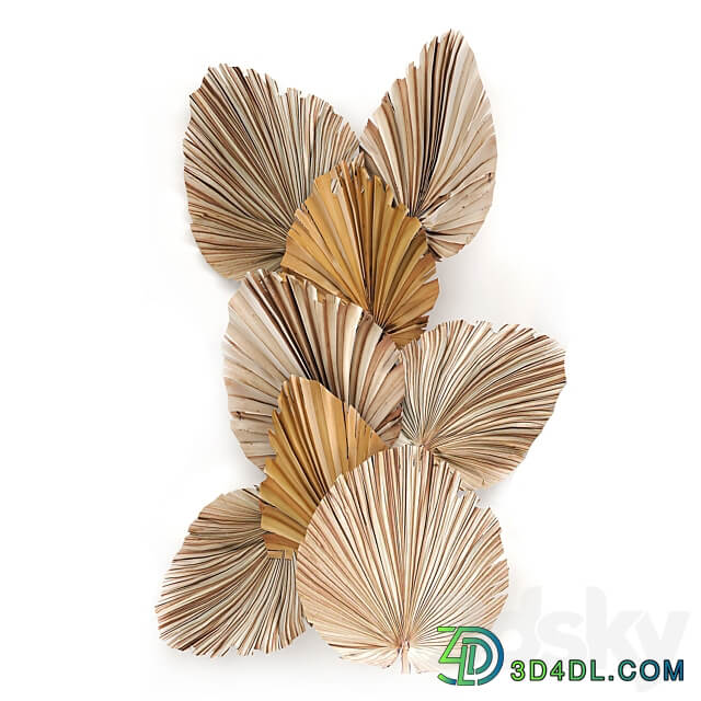 Bouquet 228. dried flower palm leaf dry wall decor branches dry decor natural eco design dried flower installation 3D Models
