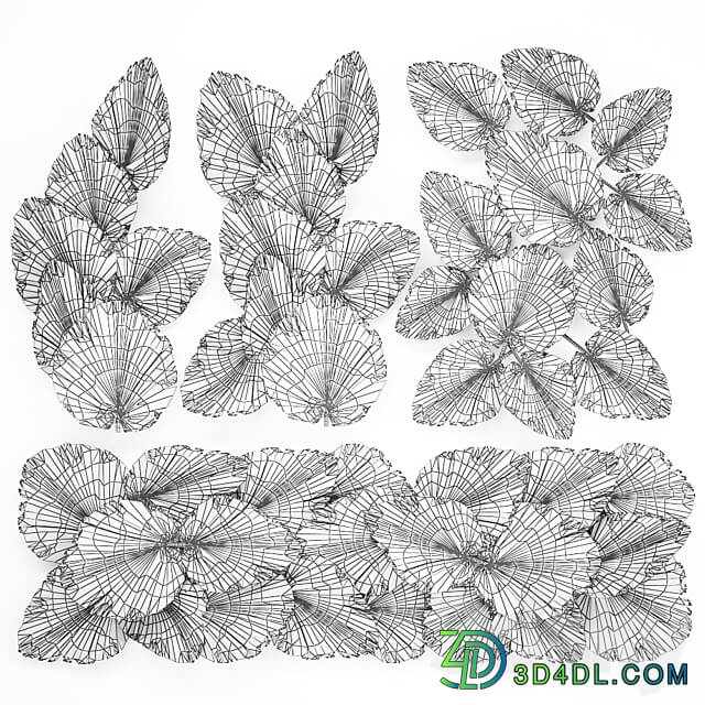 Bouquet 228. dried flower palm leaf dry wall decor branches dry decor natural eco design dried flower installation 3D Models