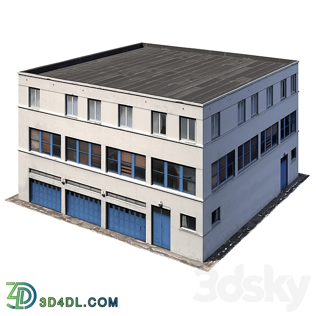 Low poly building 8K texture 3D Models 3DSKY