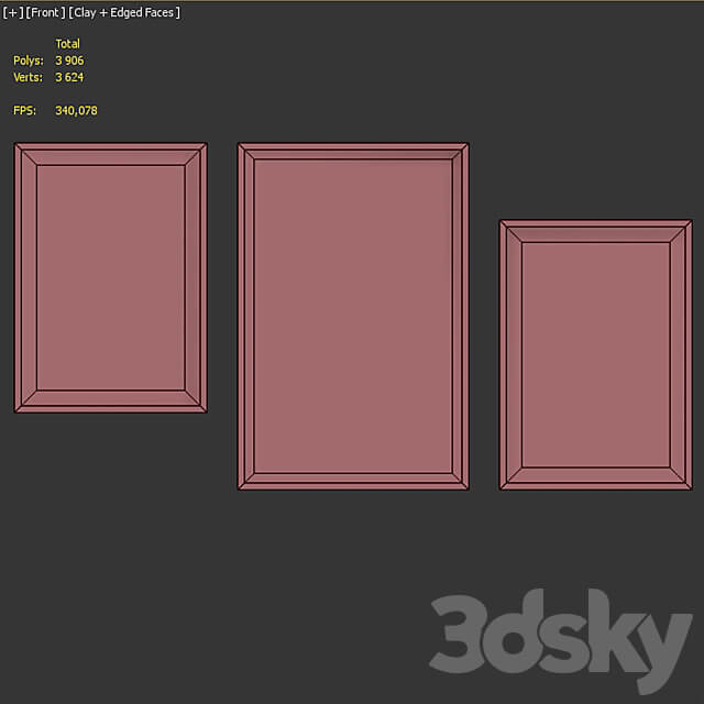 Picture Frame Set 236 3D Models 3DSKY