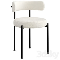 INESSE BOUCLE IVORY DINING CHAIR 3D Models 3DSKY 