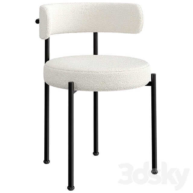 INESSE BOUCLE IVORY DINING CHAIR 3D Models 3DSKY