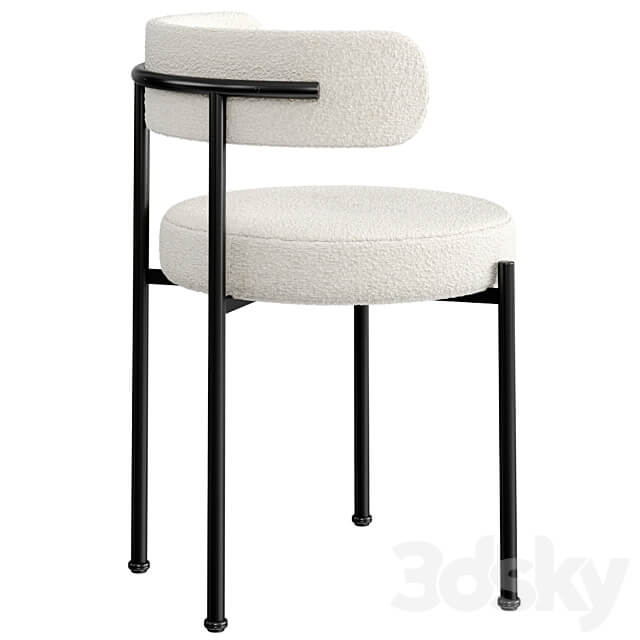 INESSE BOUCLE IVORY DINING CHAIR 3D Models 3DSKY