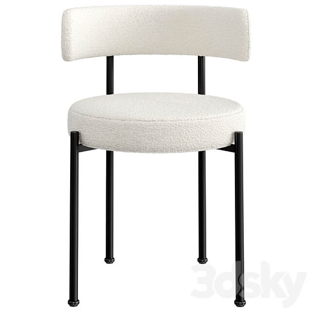 INESSE BOUCLE IVORY DINING CHAIR 3D Models 3DSKY
