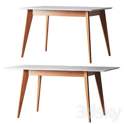 Dining table gray marble 120 160 cm R Home 3D Models 3DSKY 