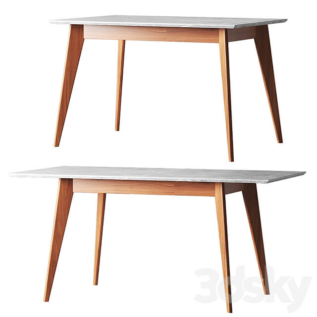 Dining table gray marble 120 160 cm R Home 3D Models 3DSKY
