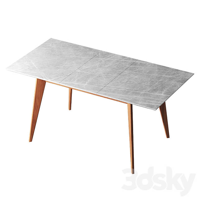 Dining table gray marble 120 160 cm R Home 3D Models 3DSKY
