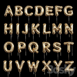 Inflatable foil balloons. English alphabet. 3D Models 3DSKY 