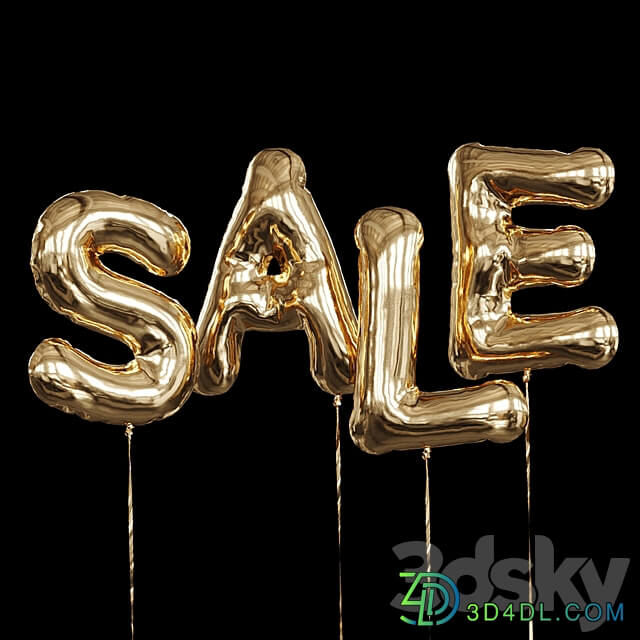 Inflatable foil balloons. English alphabet. 3D Models 3DSKY