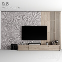 TV Consol Wood Grid 3D Models 3DSKY 