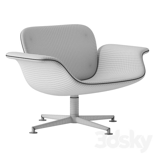 KN01 Swivel Lounge Chair by Knoll 3D Models