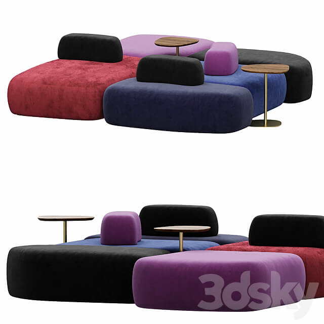 hm63 Pebble sofa set 3D Models