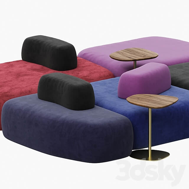 hm63 Pebble sofa set 3D Models