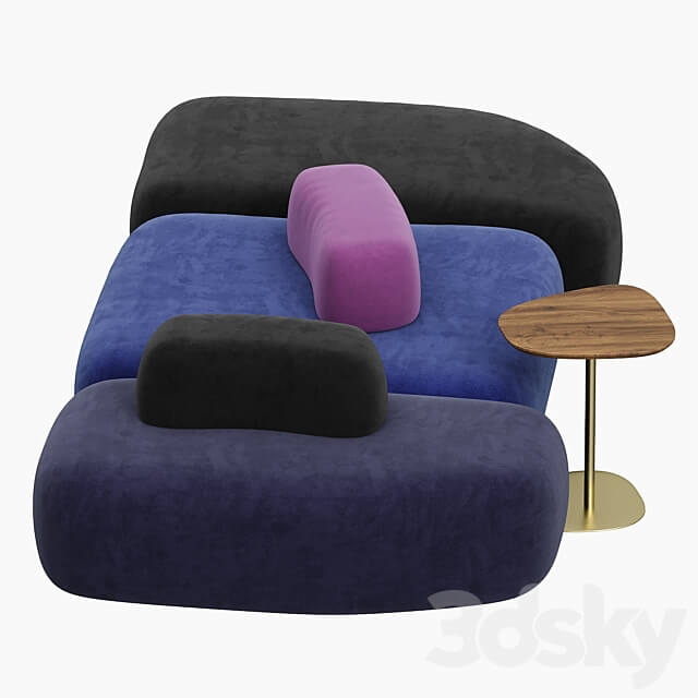 hm63 Pebble sofa set 3D Models