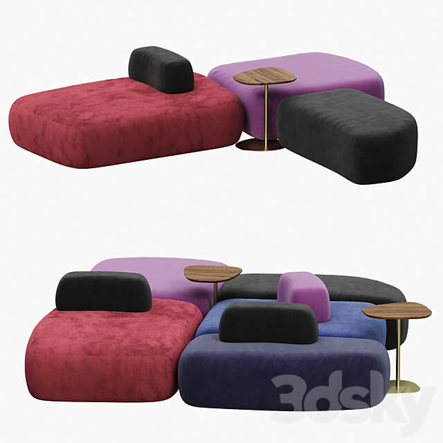 hm63 Pebble sofa set 3D Models