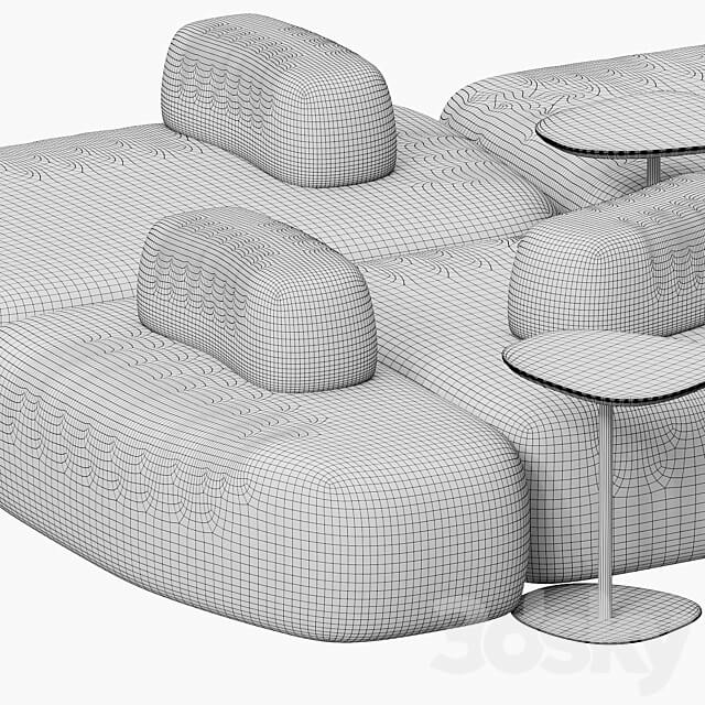 hm63 Pebble sofa set 3D Models