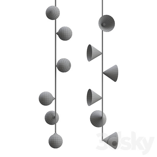 Vertical Pendant light 3D Models